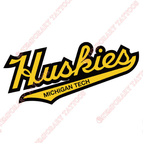 Michigan Tech Huskies Customize Temporary Tattoos Stickers NO.5063